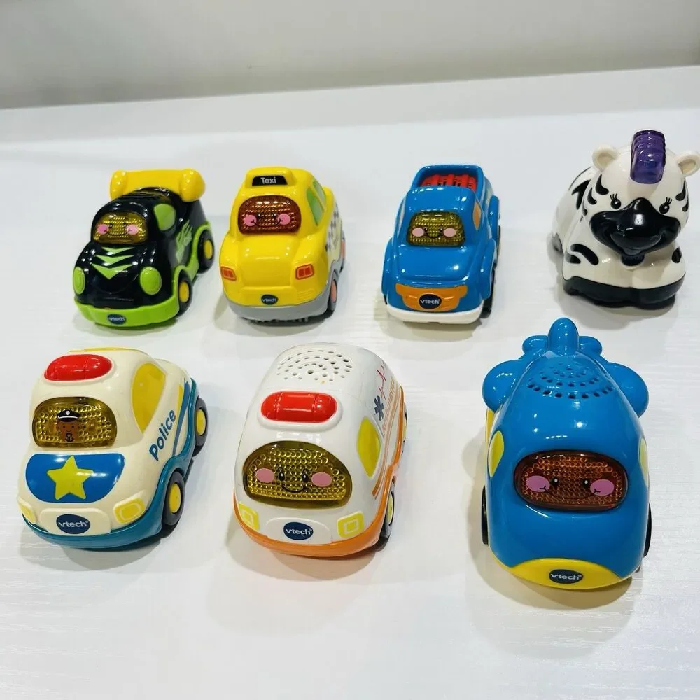 Lot of 7 Vtech Go Go Smart Wheels Toys Van, Airplane, Race Car, Truck & Animals